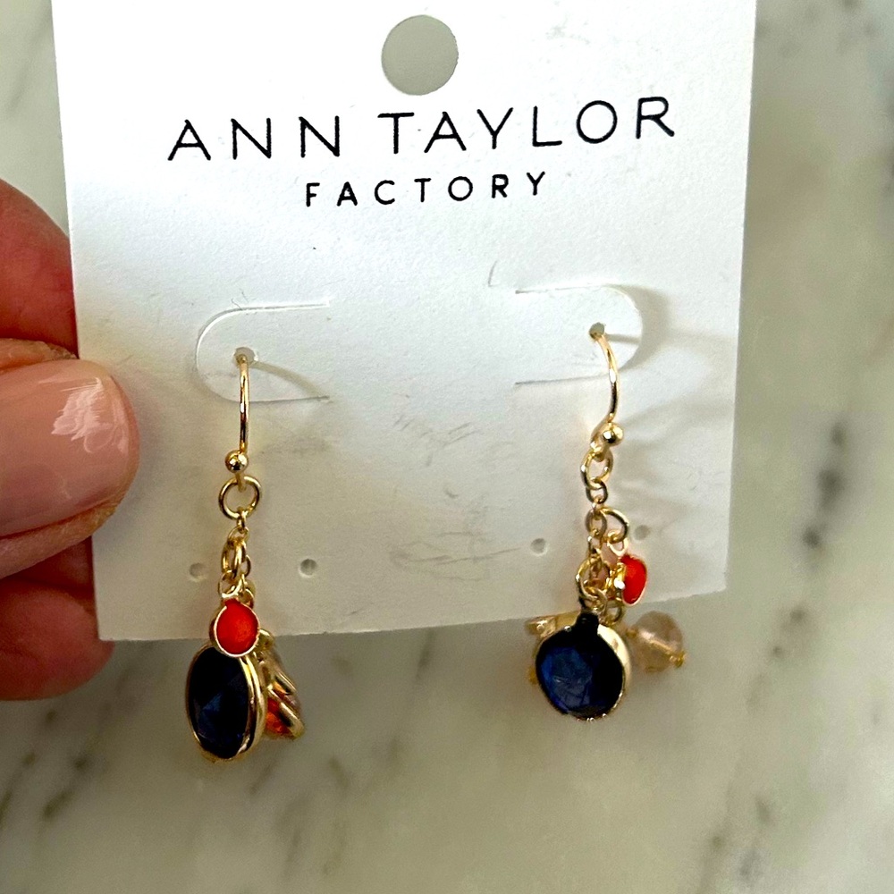 Syracuse fan? Broncos? Orange, Navy and gold delicate dangle earrings.